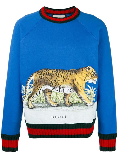 gucci tiger jumper blue|Gucci tiger for sale.